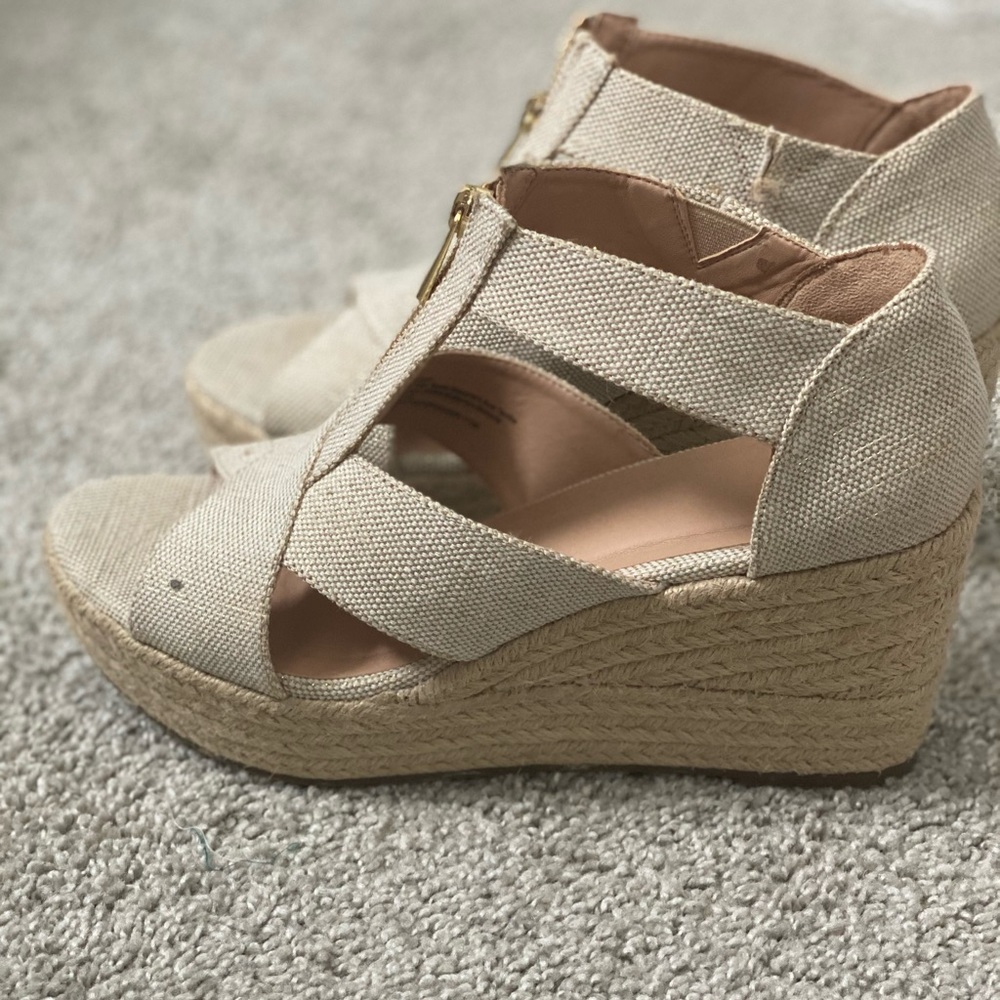 Beige wedges